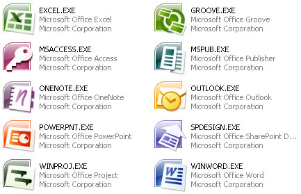 Office 2007 icons