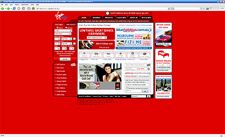 VirginBlue website