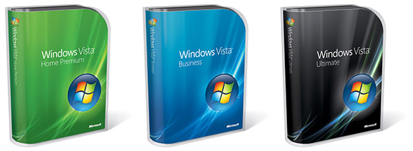 Packaging for Windows Vista Home, Business and Ultimate