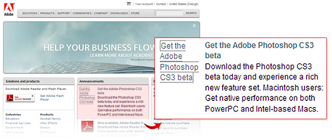 Adobe Photoshop CS3 beta