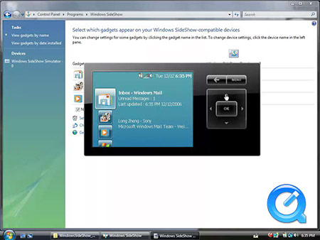 Windows Vista SideShow screencast