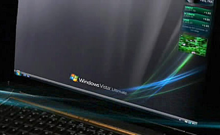 Screenshot of the black Windows Vista Ultimate wallpaper