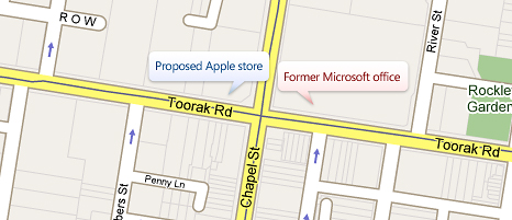 Proposed Apple store and former Microsoft office