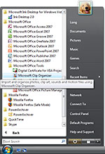 Windows Vista start menu