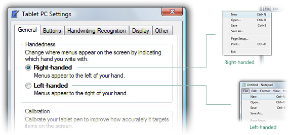 Tablet PC settings