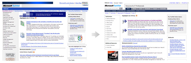 TechNet website changes