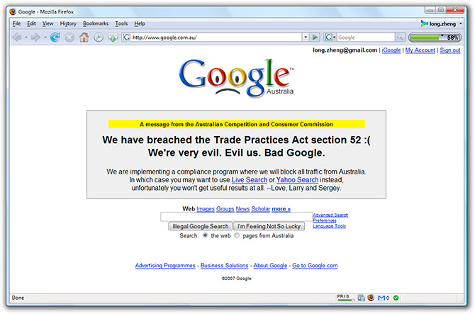 Google breaches Trade Practices Act in Australia