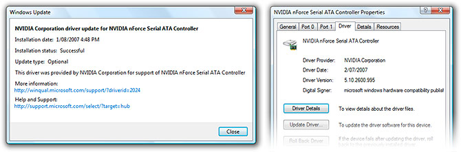 NVIDIA SATA driver update