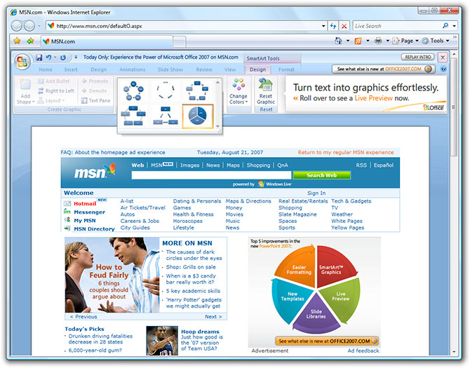 MSN.com PowerPoint 2007 ad
