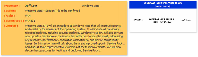 TechEd SEA Windows Vista SP1 session