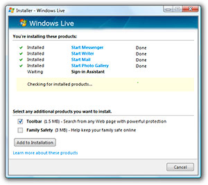 Windows Live installer