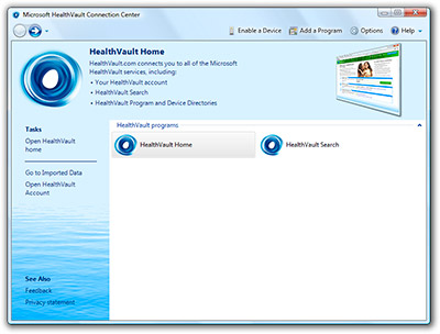 Microsoft HealthVault Connection Center