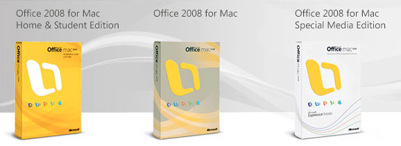 Office Mac 2008 lineup packaging