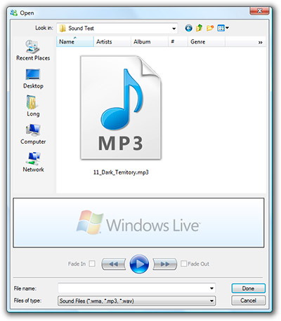 Windows Live Messenger sound editor