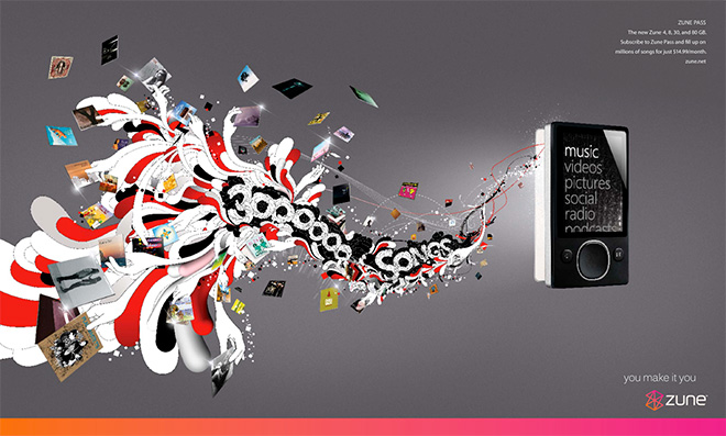 Zune print ads