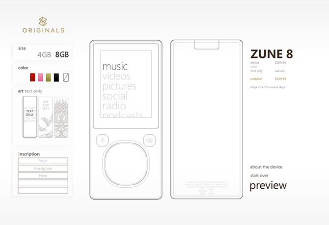 Zune Originals customization