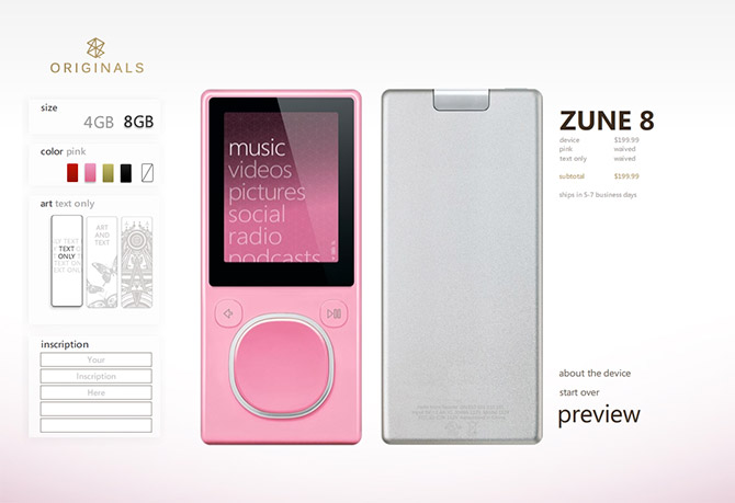 Zune Originals customization