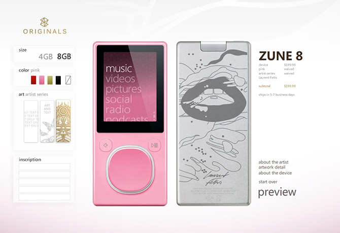 Zune Originals customization