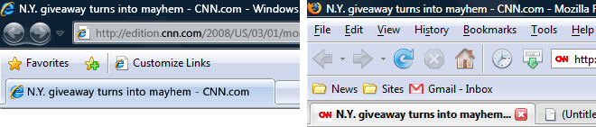 Internet Explorer 8 toolbar vs Firefox 2