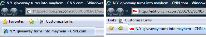 Internet Explorer 8 toolbar vs Internet Explorer 7