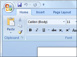 Look for Ribbon in a Windows 7 application near you