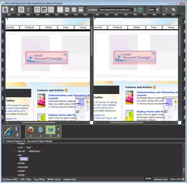 Expression Web SuperPreview