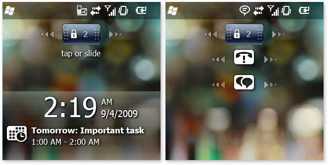 Windows Mobile 6.5 lock screen