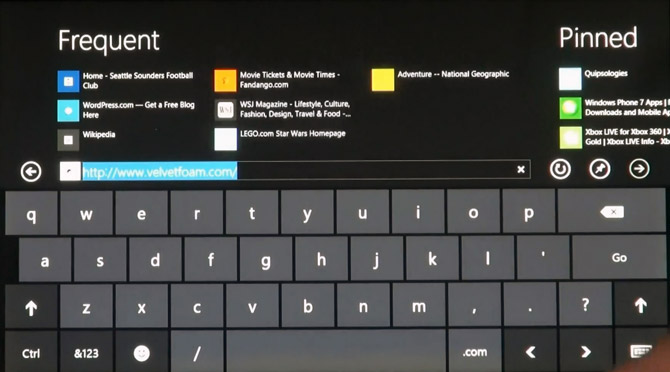 Windows 8 Tablet UI D9 demo