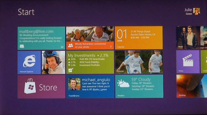 Windows 8 Tablet UI D9 demo