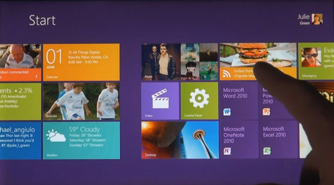 Windows 8 Tablet UI D9 demo