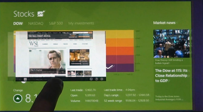 Windows 8 Tablet UI D9 demo